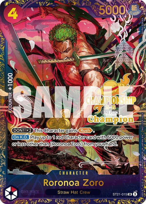 Image for Roronoa Zoro (CS 25-26 1st Place) (ST21-015) - One Piece Card Game
