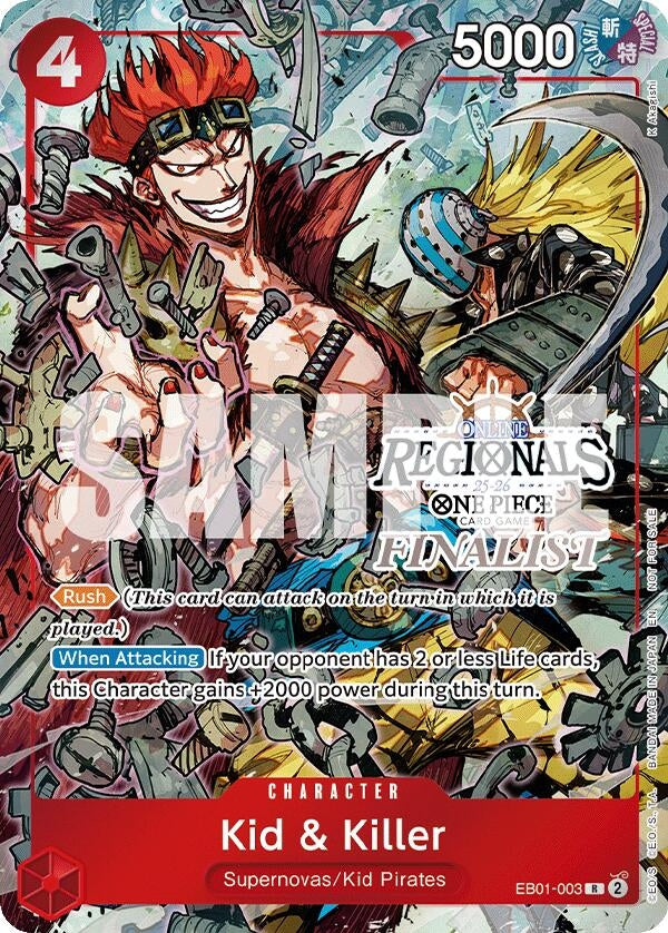 Image for Kid & Killer (Online Regional Finalist Card Set 2025 Vol.2) (EB01-003) - One Piece Card Game