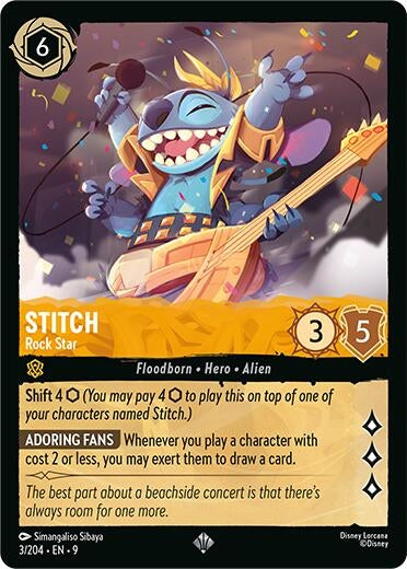 Image for Stitch - Rock Star (3/204) (Fabled) - Disney Lorcana