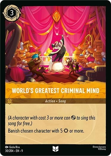 Image for World's Greatest Criminal Mind (30/204) (Fabled) - Disney Lorcana