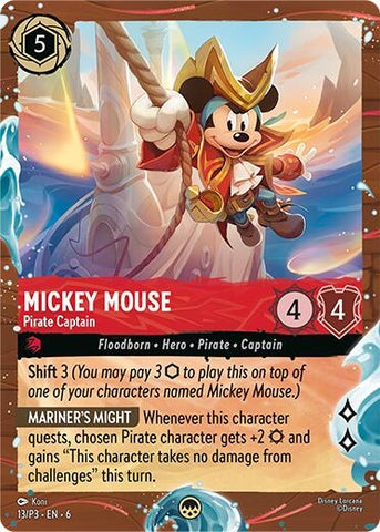 Image for Mickey Mouse - Pirate Captain (Disney Cruise Promo) (13/P3) (Disney Lorcana Promo Cards) - Disney Lorcana