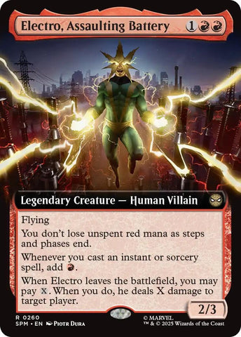 Image for Electro, Assaulting Battery (Extended Art) (260) (Marvel's Spider-Man) - Magic: The Gathering