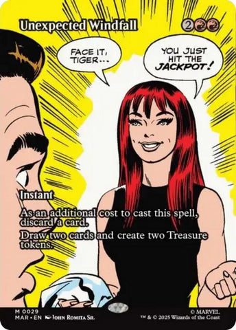 Image for Unexpected Windfall (Borderless) (29) (Marvel Eternal-Legal) - Magic: The Gathering