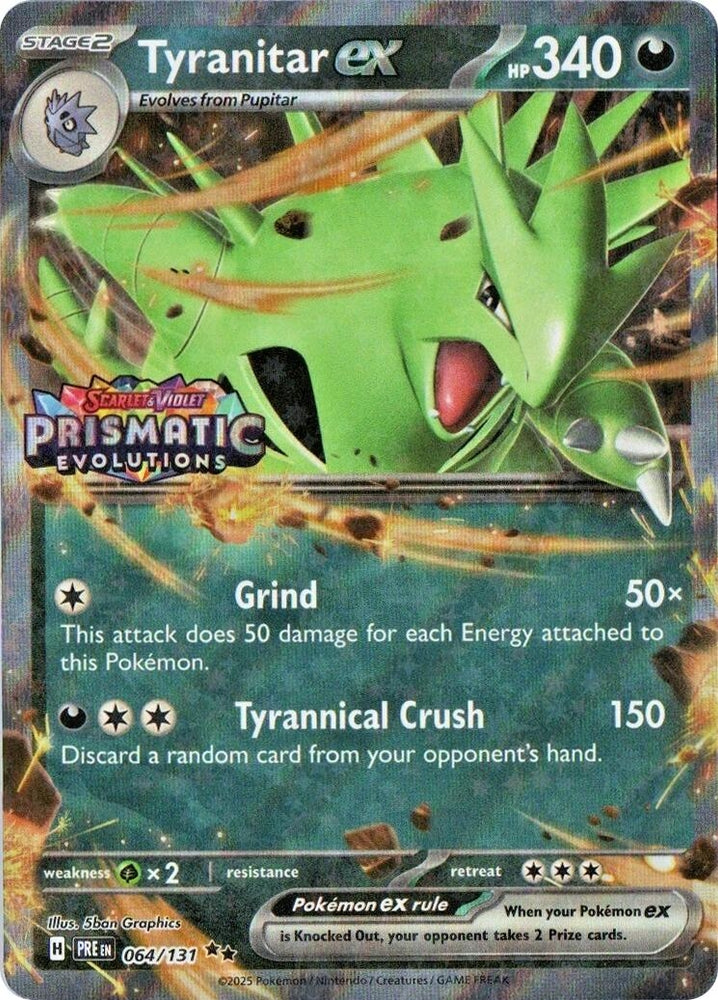 Image for Tyranitar ex (Prismatic Evolutions Stamp) (064/131) - Pokemon