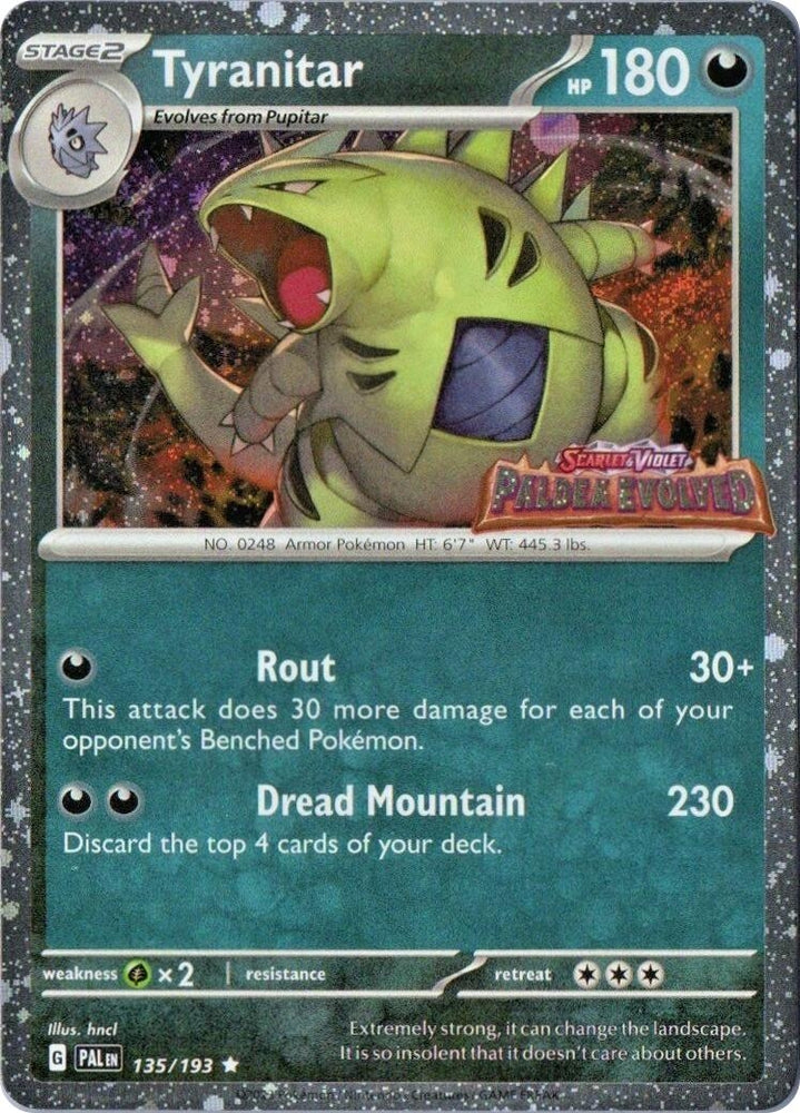Image for Tyranitar (Paldea Evolved Stamp) (135/193) - Pokemon
