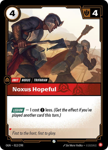 Image for Noxus Hopeful (012/298) (Origins) - Riftbound: League of Legends Trading Card Game