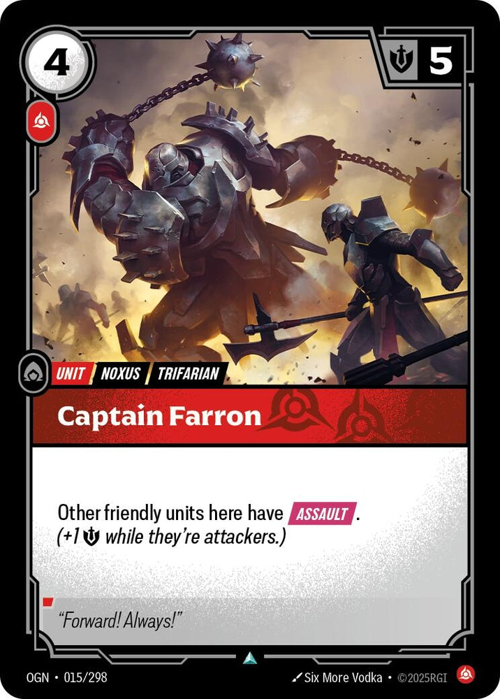 Image for Captain Farron (015/298) (Origins) - Riftbound: League of Legends Trading Card Game