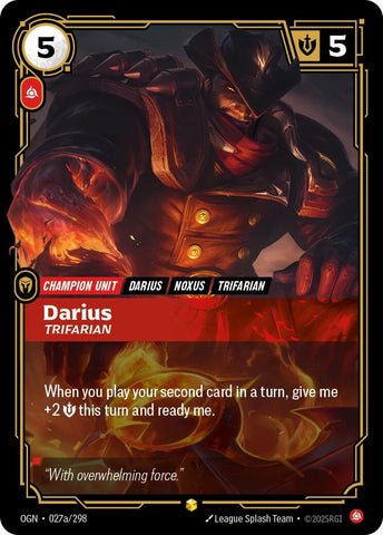 Image for Darius - Trifarian (Alternate Art) (027a/298) (Origins) - Riftbound: League of Legends Trading Card Game