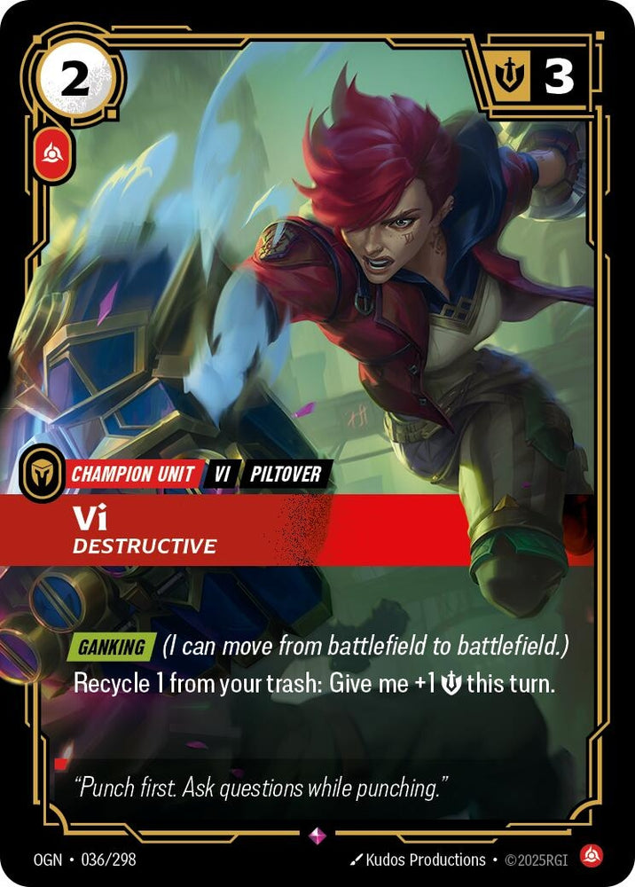 Image for Vi - Destructive (036/298) (Origins) - Riftbound: League of Legends Trading Card Game