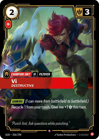Image for Vi - Destructive (036/298) (Origins) - Riftbound: League of Legends Trading Card Game