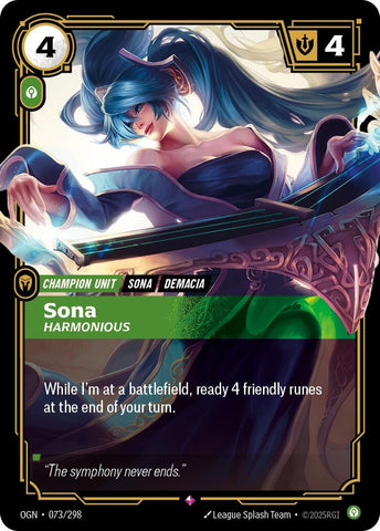Image for Sona - Harmonious (073/298) (Origins) - Riftbound: League of Legends Trading Card Game