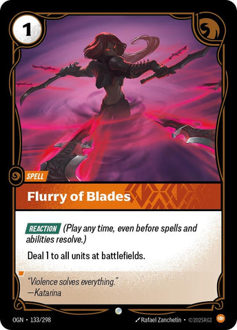 Image for Flurry of Blades (133/298) (Origins) - Riftbound: League of Legends Trading Card Game