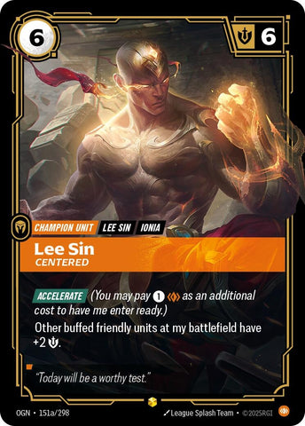Image for Lee Sin - Centered (Alternate Art) (151a/298) (Origins) - Riftbound: League of Legends Trading Card Game