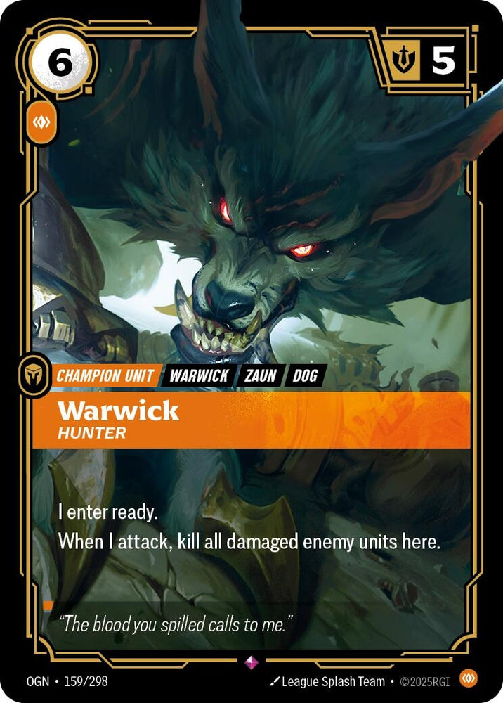Image for Warwick - Hunter (159/298) (Origins) - Riftbound: League of Legends Trading Card Game
