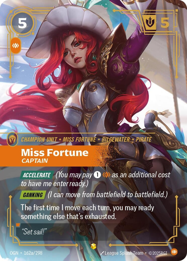 Image for Miss Fortune - Captain (Alternate Art) (162a/298) (Origins) - Riftbound: League of Legends Trading Card Game