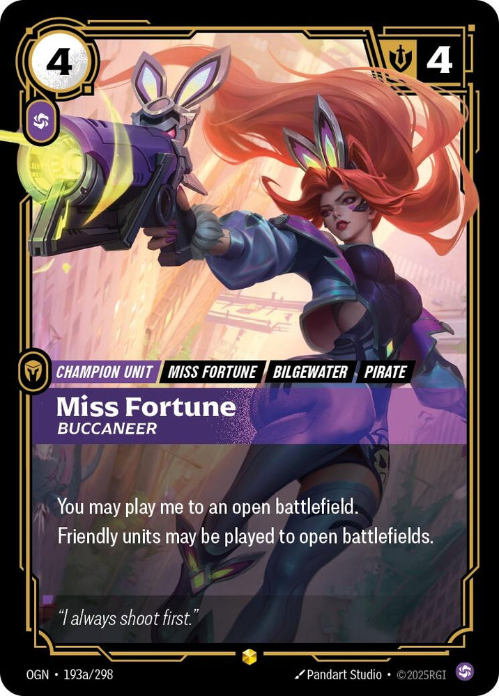 Image for Miss Fortune - Buccaneer (Alternate Art) (193a/298) (Origins) - Riftbound: League of Legends Trading Card Game
