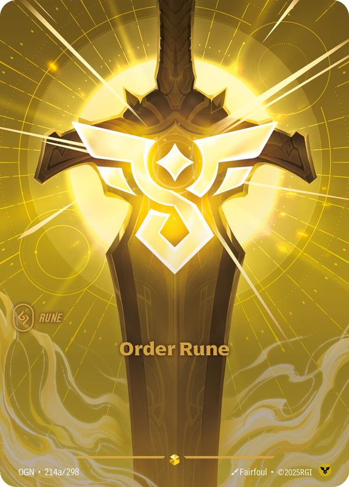 Image for Order Rune (Alternate Art) (214a/298) (Origins) - Riftbound: League of Legends Trading Card Game