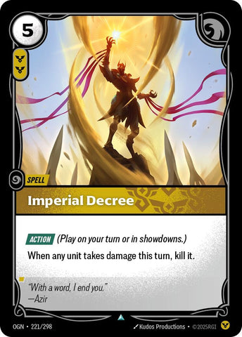 Image for Imperial Decree (221/298) (Origins) - Riftbound: League of Legends Trading Card Game
