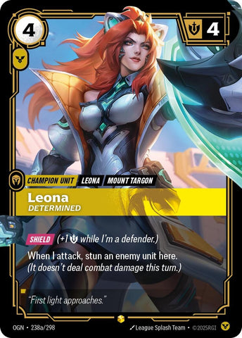 Image for Leona - Determined (Alternate Art) (238a/298) (Origins) - Riftbound: League of Legends Trading Card Game