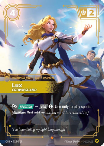 Image for Lux - Crownguard (014/024) (Origins: Proving Grounds) - Riftbound: League of Legends Trading Card Game