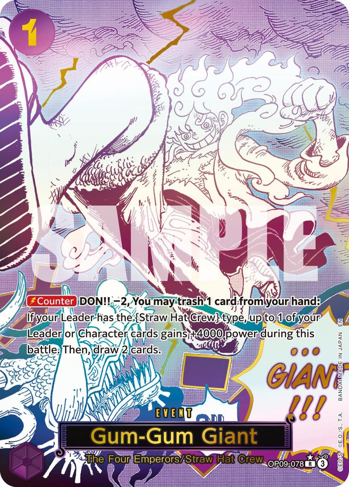 Image for Gum-Gum Giant (Manga) (OP09-078) (Premium Booster -The Best- Vol. 2) - One Piece Card Game
