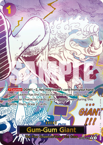 Image for Gum-Gum Giant (Manga) (OP09-078) (Premium Booster -The Best- Vol. 2) - One Piece Card Game