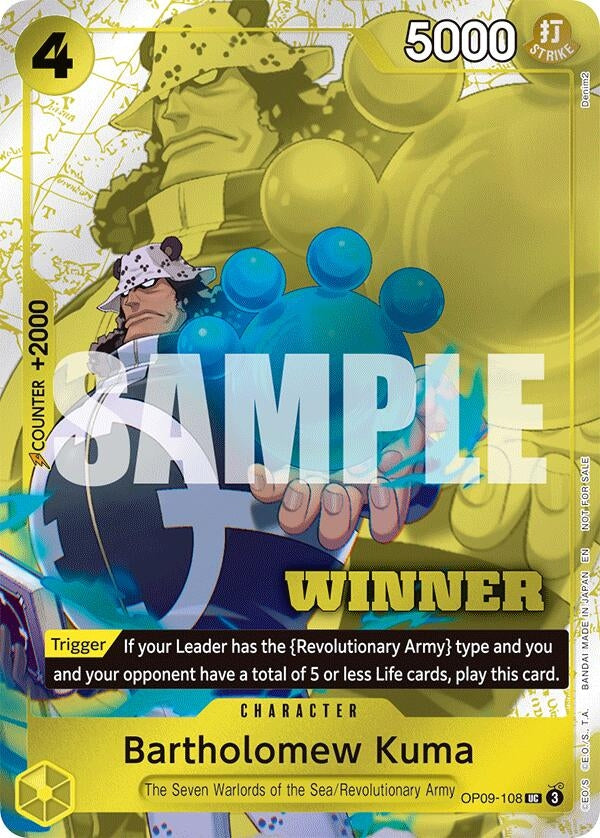 Image for Bartholomew Kuma (Winner Pack 2025 Vol. 4) (OP09-108) - One Piece Card Game