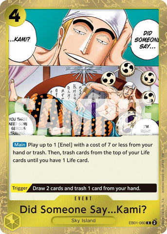 Image for Did Someone Say...Kami? (Pirate Foil) (EB01-060) - One Piece Card Game