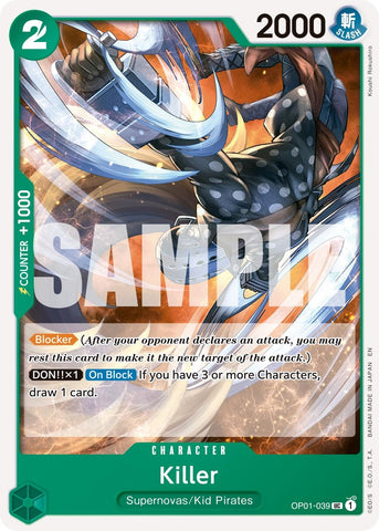 Image for Killer (Reprint) (OP01-039) - One Piece Card Game