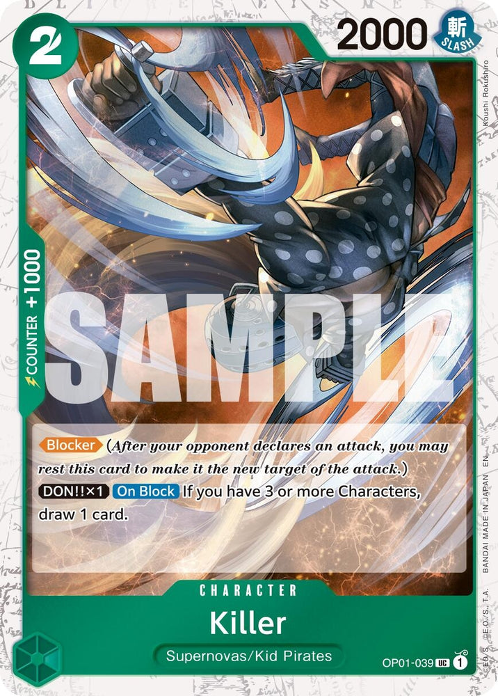 Image for Killer (Pirate Foil) (OP01-039) - One Piece Card Game