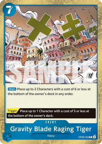 Image for Gravity Blade Raging Tiger (Reprint) (OP06-058) - One Piece Card Game