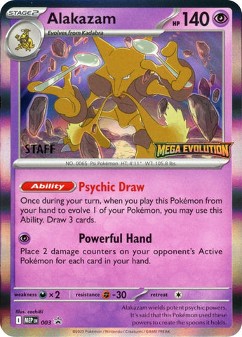Image for Alakazam - 003 (Staff) (003) (ME: Mega Evolution Promo) - Pokemon