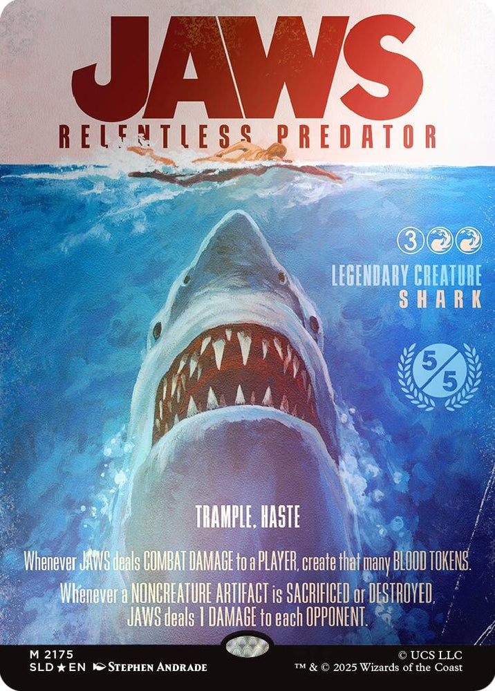Image for Jaws, Relentless Predator (Rainbow Foil) (2175) - Magic: The Gathering