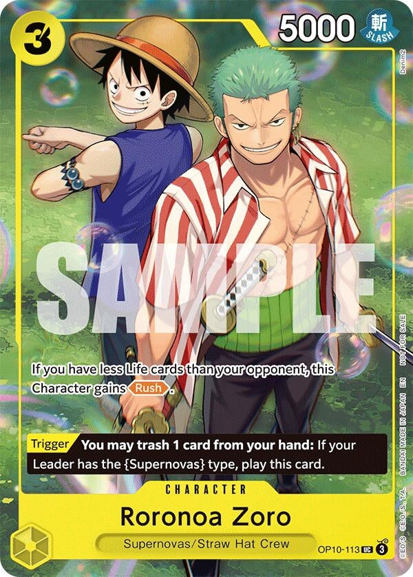Image for Roronoa Zoro (Learn Together Deck Set - Set Sail Event) (OP10-113) - One Piece Card Game
