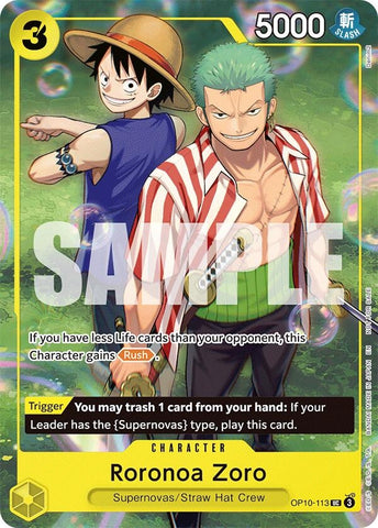 Image for Roronoa Zoro (Learn Together Deck Set - Set Sail Event) (OP10-113) - One Piece Card Game