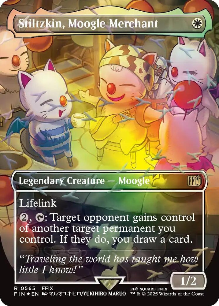 Image for Stiltzkin, Moogle Merchant (Borderless) (Chocobo Track Foil) (565) (FINAL FANTASY) - Magic: The Gathering