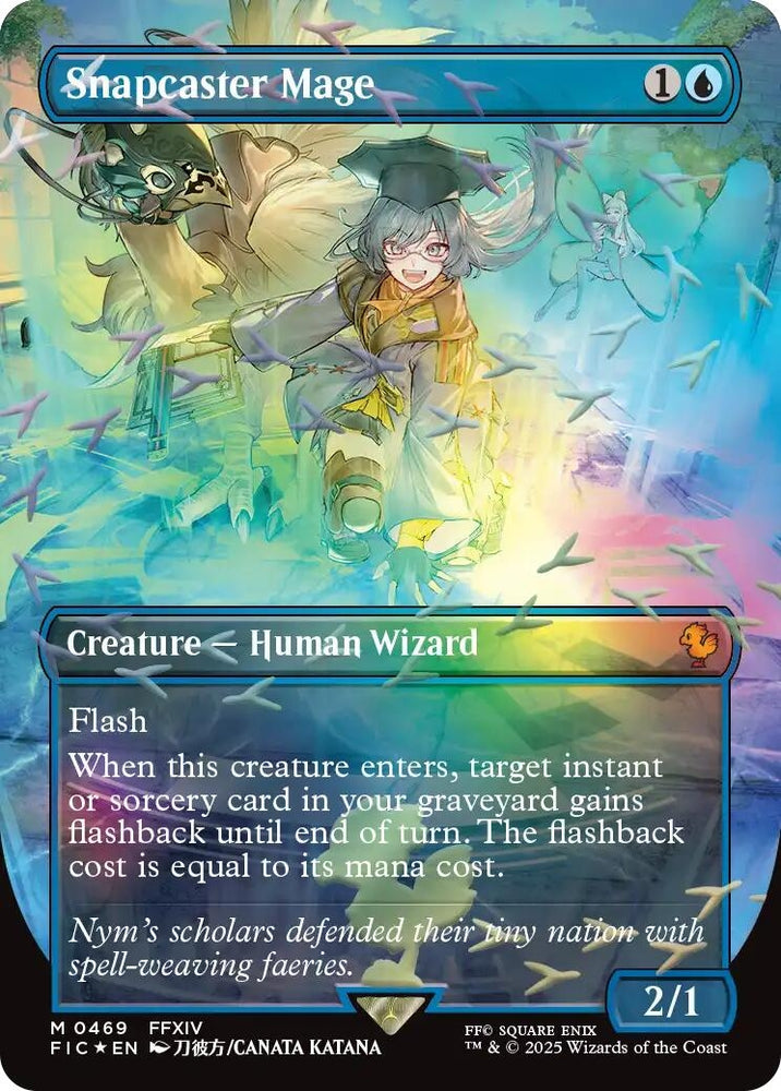 Image for Snapcaster Mage (Borderless) (Chocobo Track Foil) (469) (Commander: FINAL FANTASY) - Magic: The Gathering