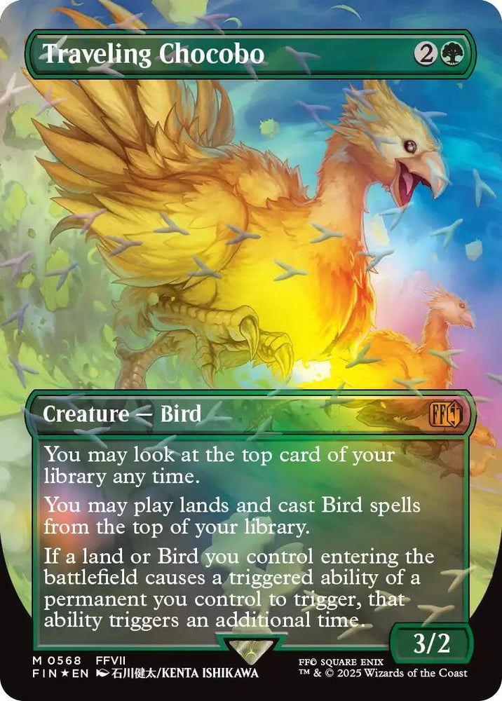 Image for Traveling Chocobo (Borderless) (Chocobo Track Foil) (568) (FINAL FANTASY) - Magic: The Gathering