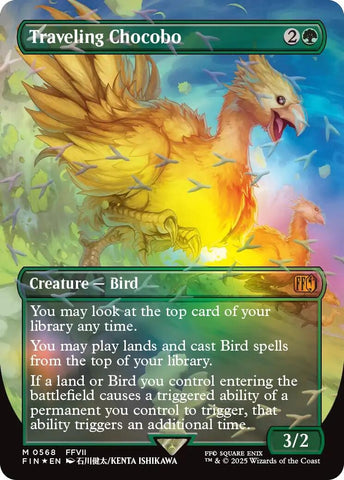 Image for Traveling Chocobo (Borderless) (Chocobo Track Foil) (568) (FINAL FANTASY) - Magic: The Gathering
