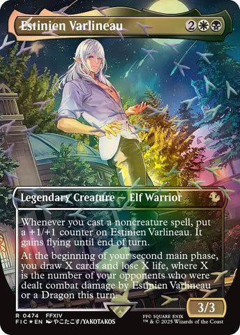 Image for Estinien Varlineau (Borderless) (Chocobo Track Foil) (474) (Commander: FINAL FANTASY) - Magic: The Gathering