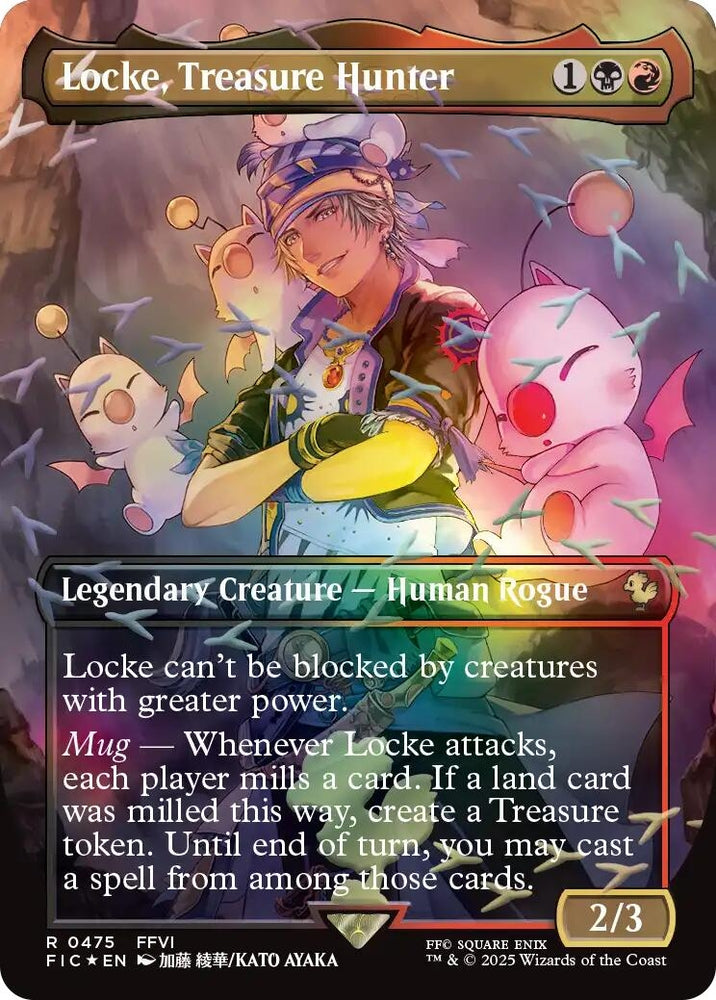 Image for Locke, Treasure Hunter (Borderless) (Chocobo Track Foil) (475) (Commander: FINAL FANTASY) - Magic: The Gathering