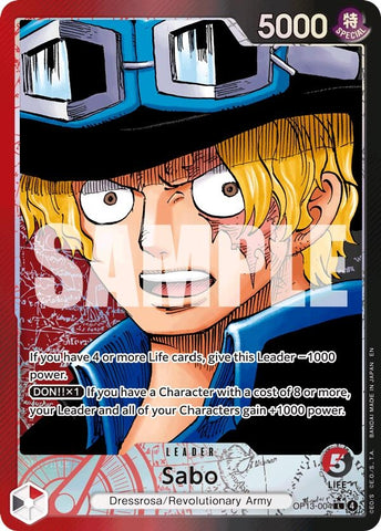 Image for Sabo (004) (Alternate Art) (OP13-004) (Carrying On His Will) - One Piece Card Game