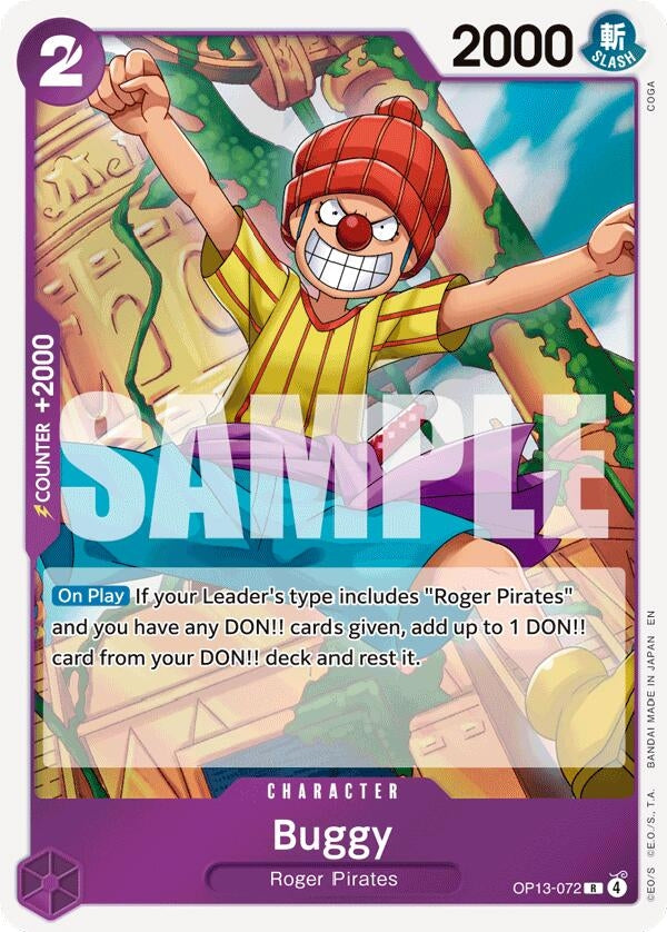 Image for Buggy (OP13-072) (Carrying On His Will) - One Piece Card Game