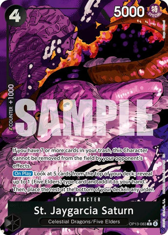 Image for St. Jaygarcia Saturn (Alternate Art) (OP13-083) (Carrying On His Will) - One Piece Card Game