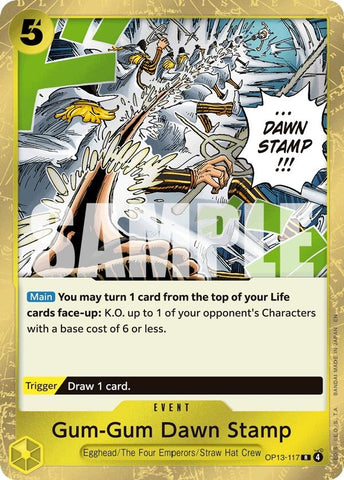 Image for Gum-Gum Dawn Stamp (OP13-117) (Carrying On His Will) - One Piece Card Game