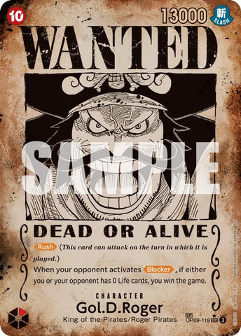 Image for Gol.D.Roger - OP09-118 (SP) (Wanted Poster) (OP09-118) (Carrying On His Will) - One Piece Card Game