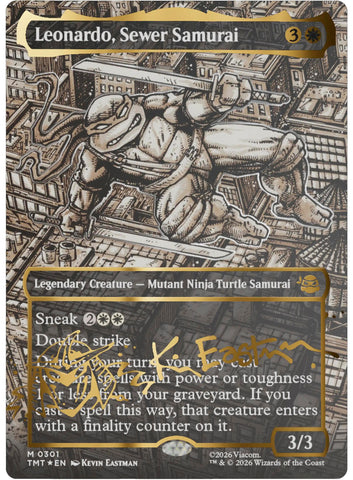 Image for Leonardo, Sewer Samurai (Borderless) (Gold-Stamped Signature) (301) - Magic: The Gathering