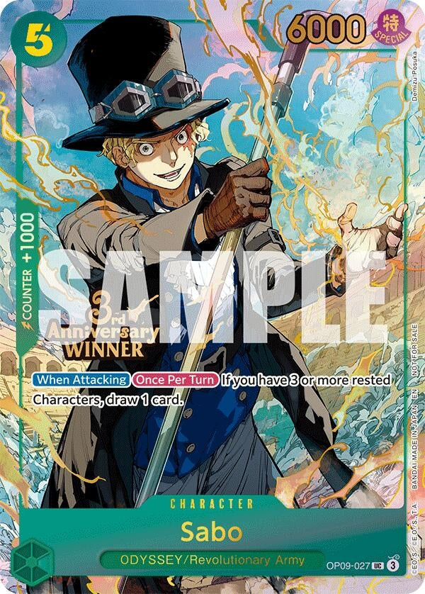 Image for Sabo - OP09-027 (3rd Anniversary Winner) (OP09-027) - One Piece Card Game
