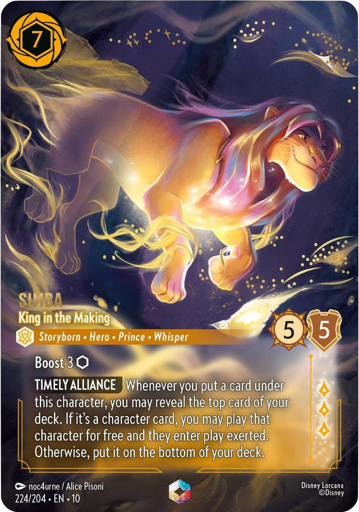 Image for Simba - King in the Making (Enchanted) (224/204) (Whispers in the Well) - Disney Lorcana