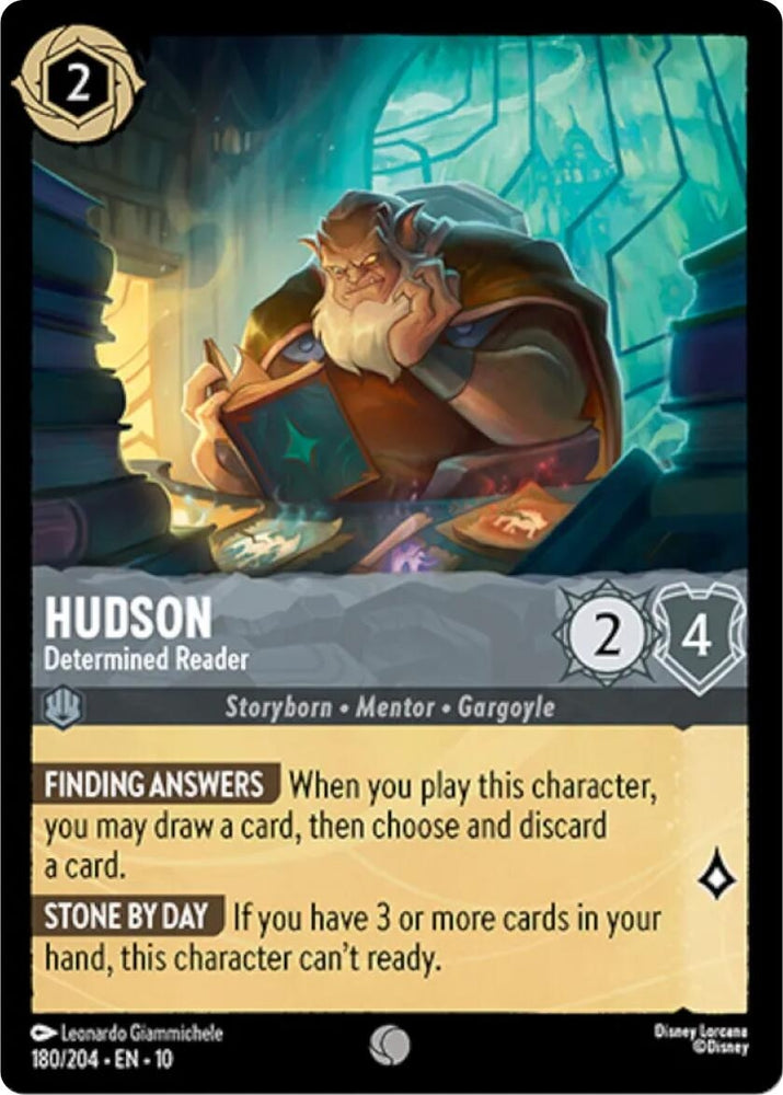 Image for Hudson - Determined Reader (180/204) (Whispers in the Well) - Disney Lorcana